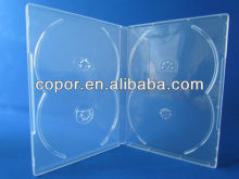 14mm super clear 4-dvd case(without tray) clear plastic cases