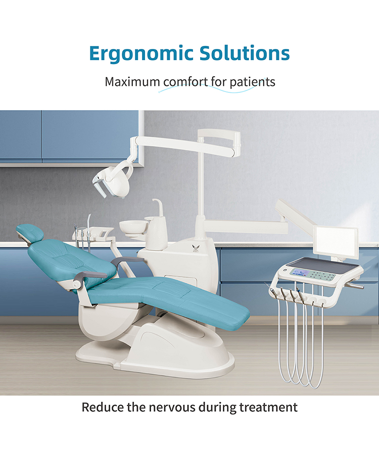 Top-mount Dental Chair with Rotatable 90 Spittoon