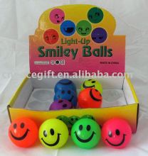 Flashing bouncing ball with smile face