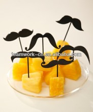 Mustache Plastic fruit fork