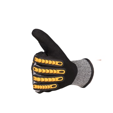 Hespax Sandy Nitrile Dipped Anti Impact Mechanic Gloves