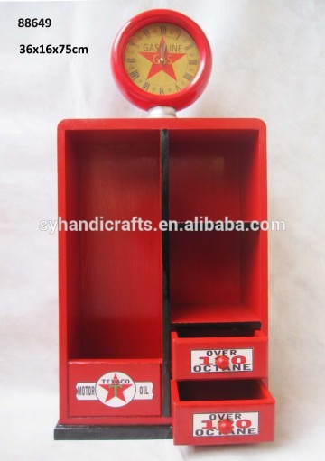 Multi-color storage cabinet, red wooden display cabinet