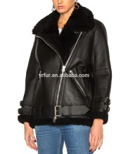 Tongxiang Fur YR1002 Winter Lamb Double Face Leather Jacket Motorcycle jacket
