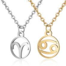 18K Gold Plated Silver Constellations Astrology Pendant Necklace for Women - 12 Zodiac Signs on Non-Tarnish Stainless Steel