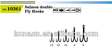 Salmon double fly hooks
