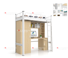 High Quality College Dorm Bunk Bed with Desk and Wardrobe