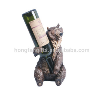 resin bear wine holder for decoration