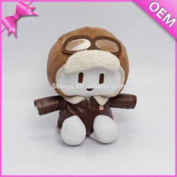 Stuffed Button Eyes Doll Boy With Glasses Plush Human Doll Toys