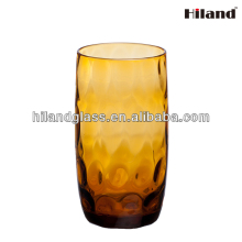 Amber colore decorated highball glass