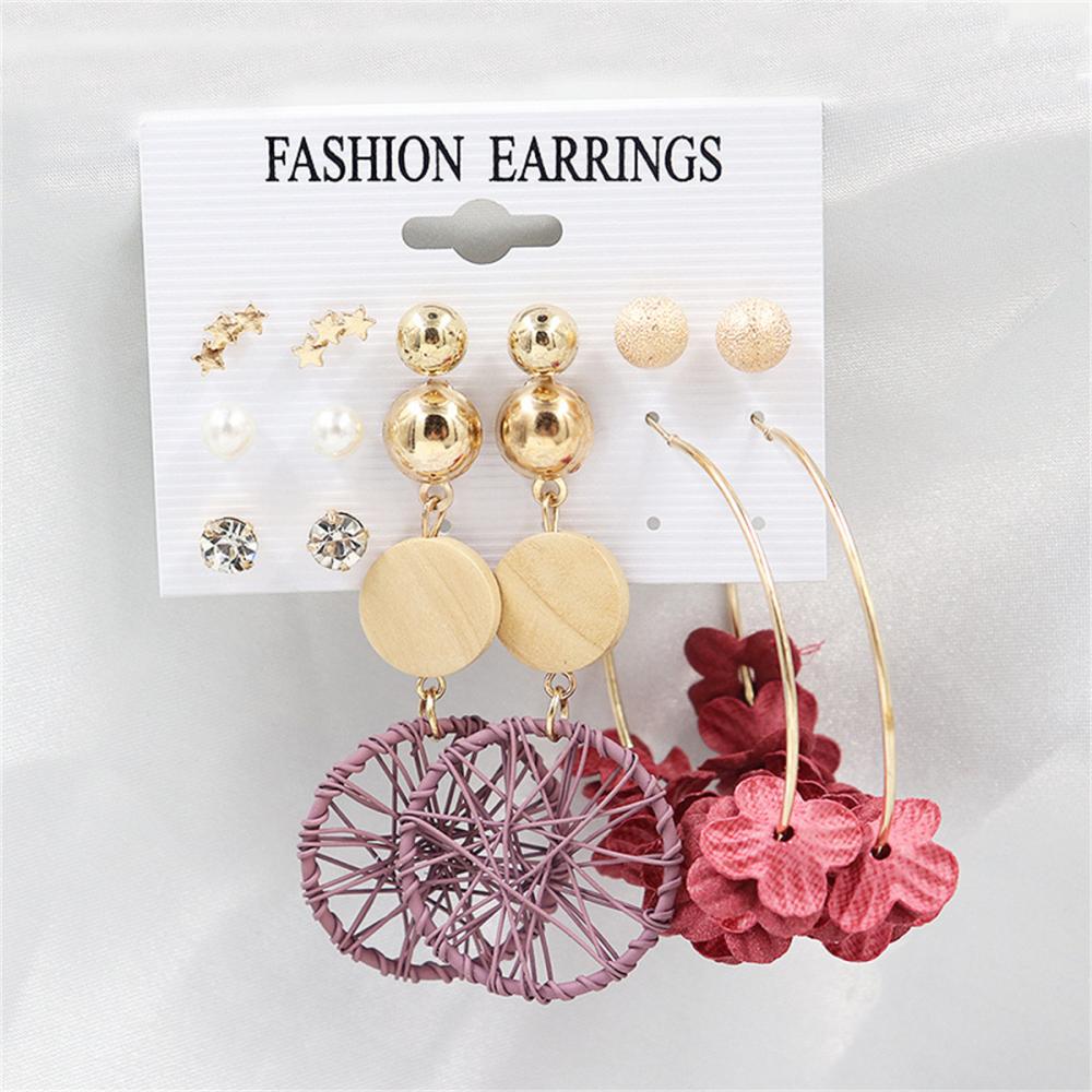 7 paires de boucles d&#39;oreilles simples rétro ethniques