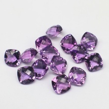 Natural Top Quality Amethyst Square Faceted Cut