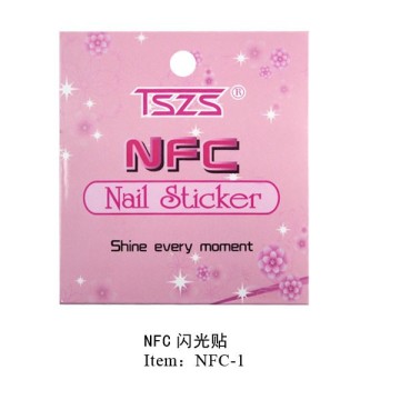Fashion LED Light Flash Affixed Scintillation NFC Nail Sticker