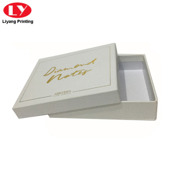 White Cardboard Gift Box With Gold Stamping Logo