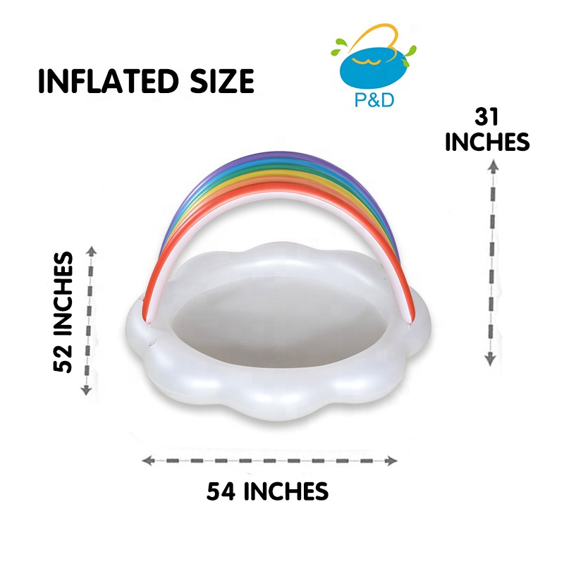 Inflatable Sprinkler Baby Pool with Canopy Rainbow Kiddie Pool Inflatable Sprinkler Baby Pool with Canopy Rainbow Kiddie Pool