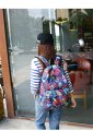 Wzorzysta plecak dziewczęca - płócienna torba szkolna
