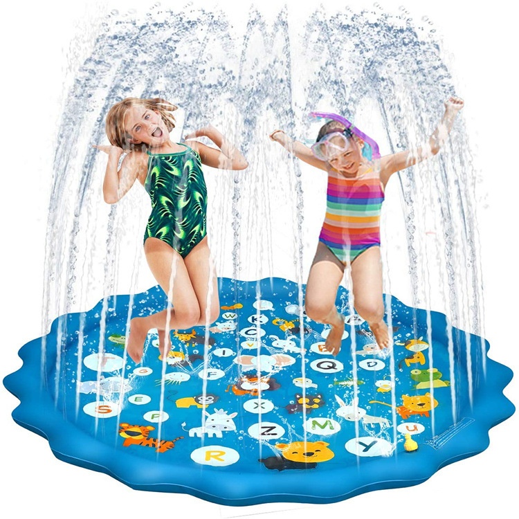 Spot  foldable Children Dolphin Version Play Water Mat Lace Letter Sprinkler Mat Pet Sprinkler Water Mat Toys