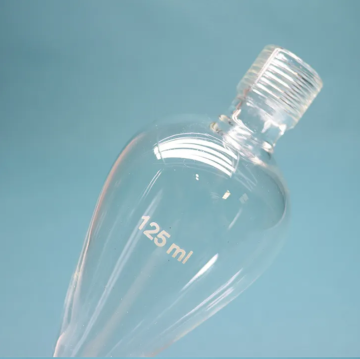 Clear Glass Pear Shape Separatory Funnel 125ml