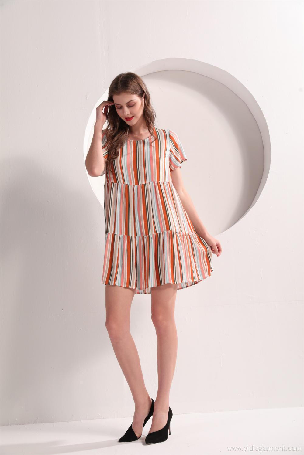 Women's Striped Tiered Summer Dress