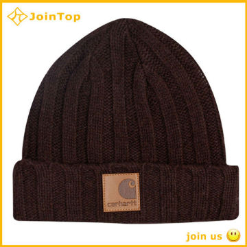 Brown Striped Handmade Knitted Hat for Women Men Teens