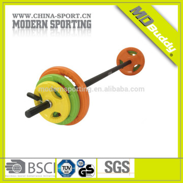 high quality color aerobic rubber barbell sets