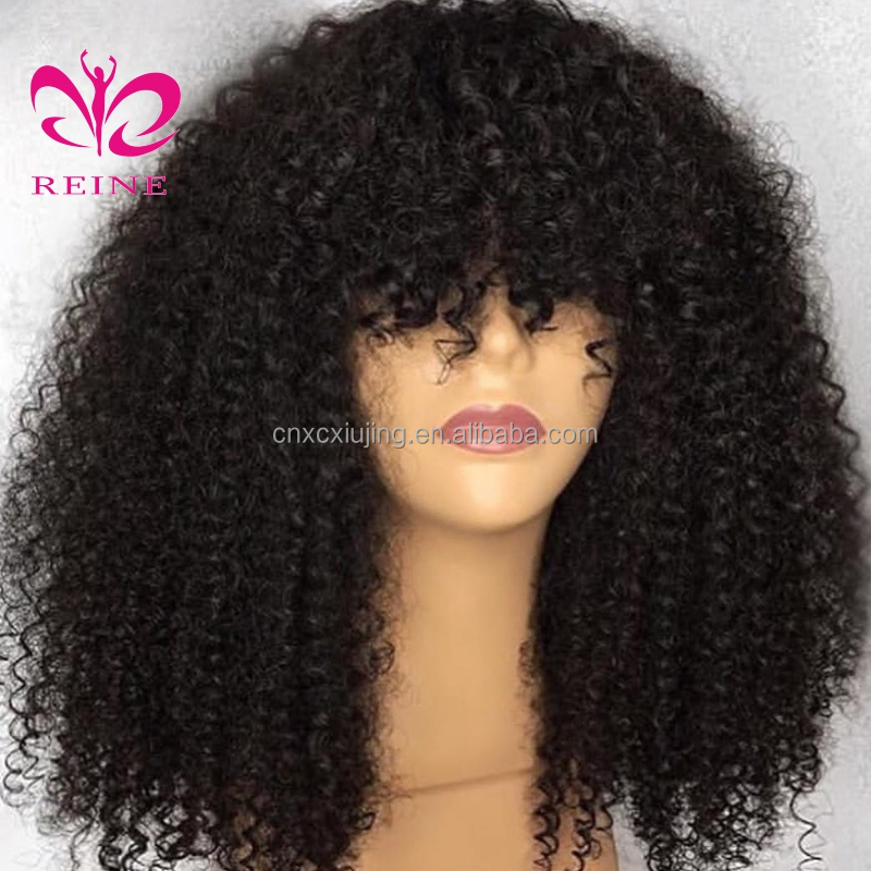 2021 Wholesales 12a Grade Funmi SDD Super Double Drawn Pixie Cut Short Wigs With Bang Human Hair Brazilian Rose Curl Fringe Wigs