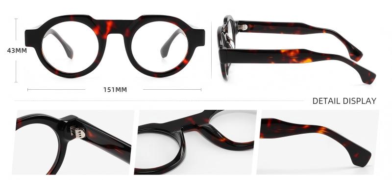 Mellume Chunky Crown-Panto Flat-Top Acetate Glasses size Mellume Chunky Crown-Panto Flat-Top Acetate Glasses size