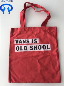 Printed Canvas Tote Bag in Red