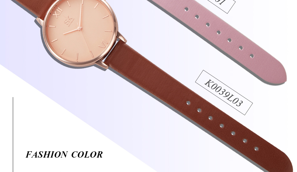 Shengke Top Brand Fashion Ladies Watches Leather Female Quartz Watch Women Thin Casual Strap Watch Reloj Mujer Marble Dial SK