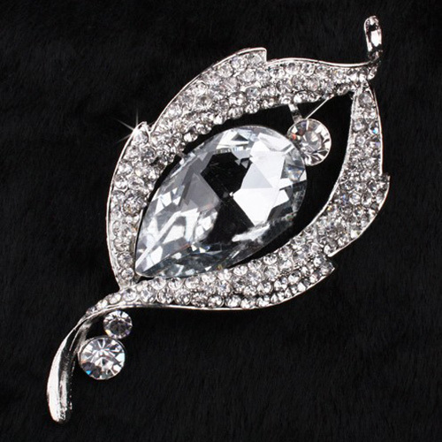 Hög kvalitet rodierat zinklegering Crystal broscher stor Rhinestone bröllop broscher grossist smycken
