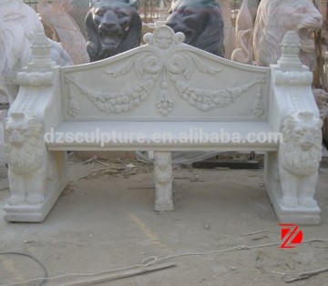 natural stone bench with backrest
