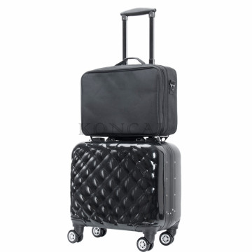 Hot Sale PVC Black Trolley Beauty Box Makeup Vanity Case