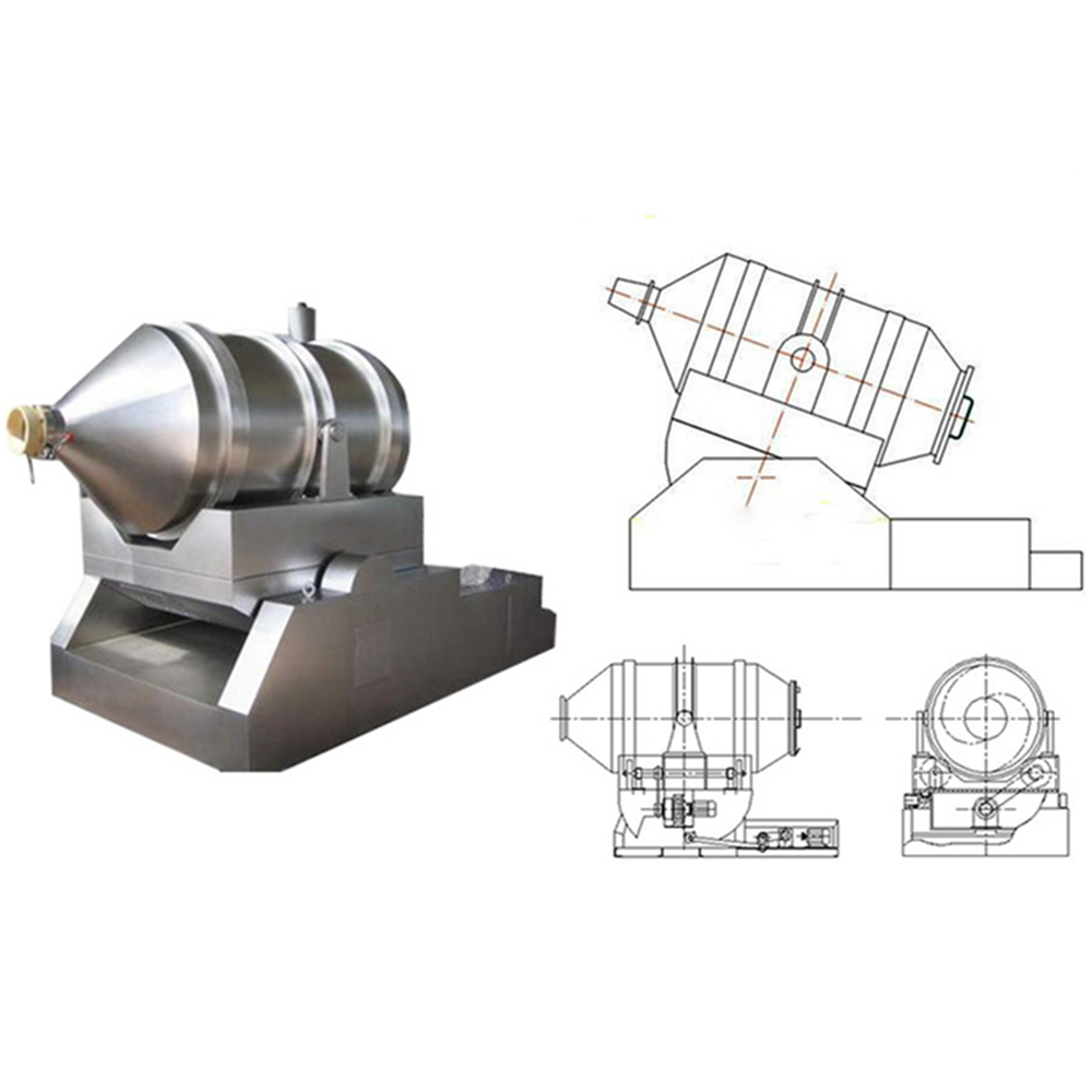 Rotating drum flour granule tea powder mixing liquid wet dry moringa leaf powder particle powder flour granule blending