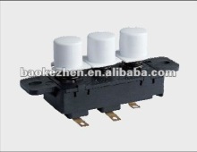 Piano type switches with 3 buttons