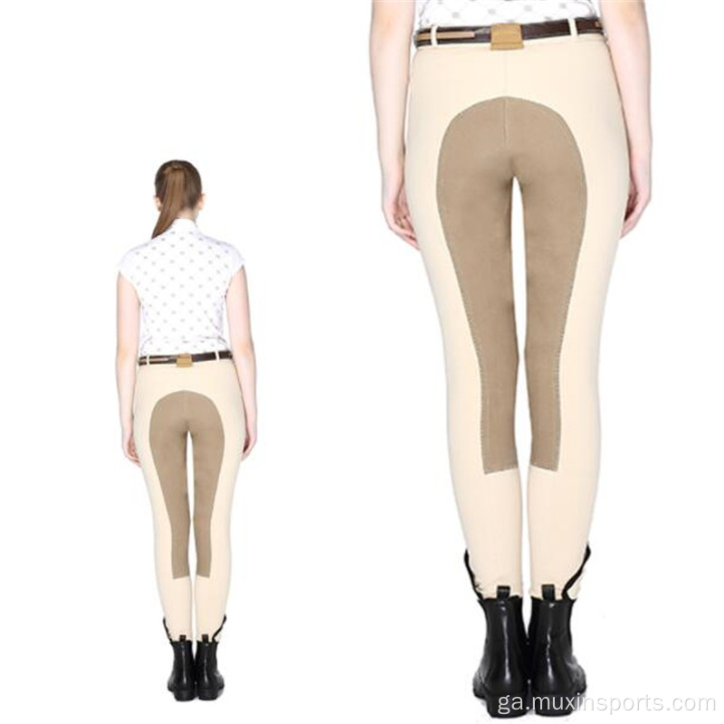 Pants marcaíochta beige beige d&#39;fhir