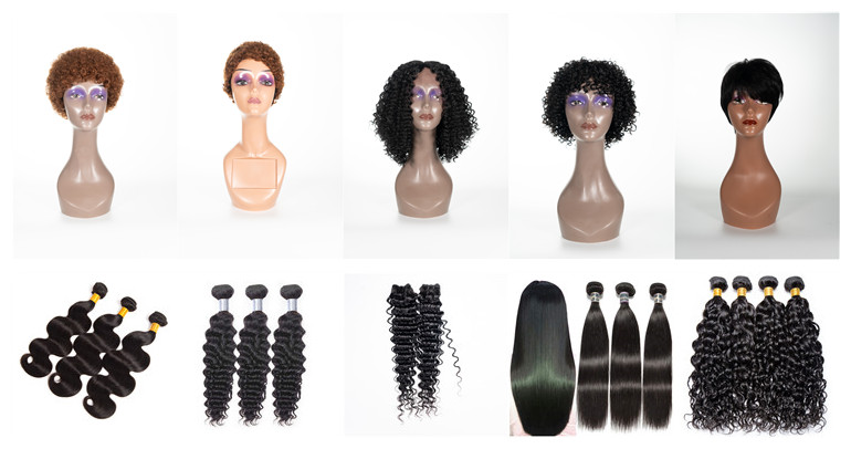 Short Afro Kinky Curly Human Hair Wigs for Black Women Wigs Black Color None lace Machine Made Wigs