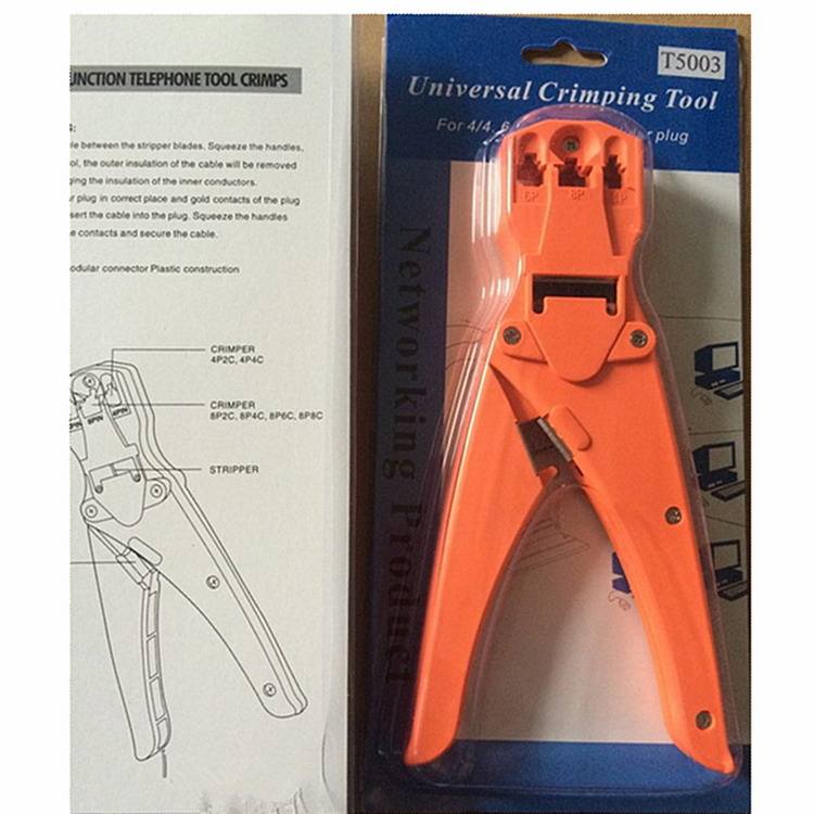 네트워크 RJ45 RJ12 RJ11 RG6 Crimper 모듈러 플러그 Crimping 케이블 스트리퍼 케이블 준비 도구 (T5003)