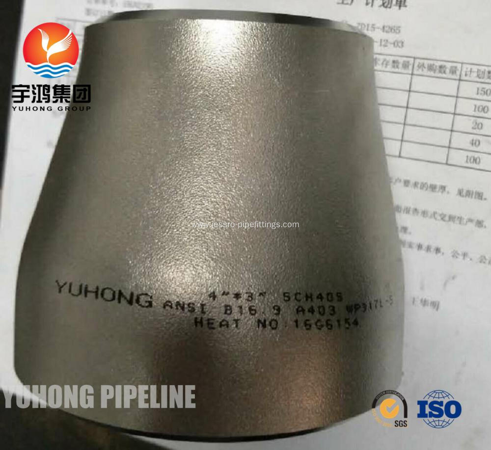 Butt Weld Fittings 1/2" to 60" NB Eccentric Reducer ASTM A403 WP317L B16.9