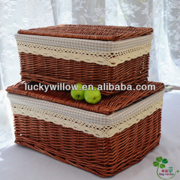 2pcs set wicker laundry basket & wicker bathroom baskets & wicker baskets wholesale
