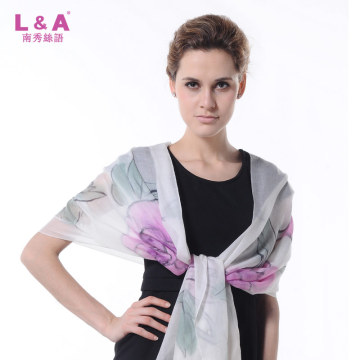 flower hand painted cashmere wrap