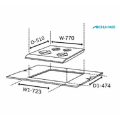 Glen Glass Kochfeld mit doppeltem Messing TR