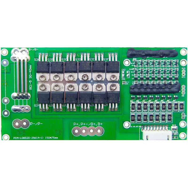 8s~16s 20A PCM BMS for 57.6V 59.2V Li-ion/Lithium/ Li-Polymer 48V 51.2V LiFePO4 Battery Pack Size L150*W75*T18mm PCM-L08s20-296 (A-1)