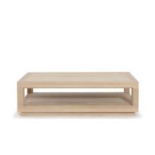 Modern Nordic Minimalist Solid Oak Wood Rectangle Coffee Table