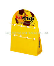 Corrugated Paper Pop Cardboard Display With Plastic Hooks For Hanging Products