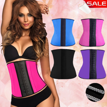 Sport Latex Rubber Girdle Workout Elastic Steel Boned Underbust Corset waist training
