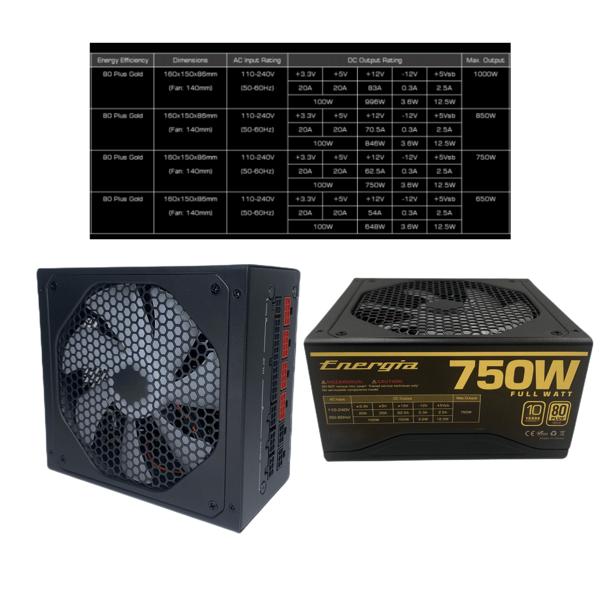 Green Leaf 24PIN desktop power supply 750W