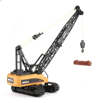 RC Trucks HUINA Toys 1572 1:14 15CH RC Alloy Crane Engineering Truck RTR Movable Latticed Boom Hook Mechanical Sound RC Trucks