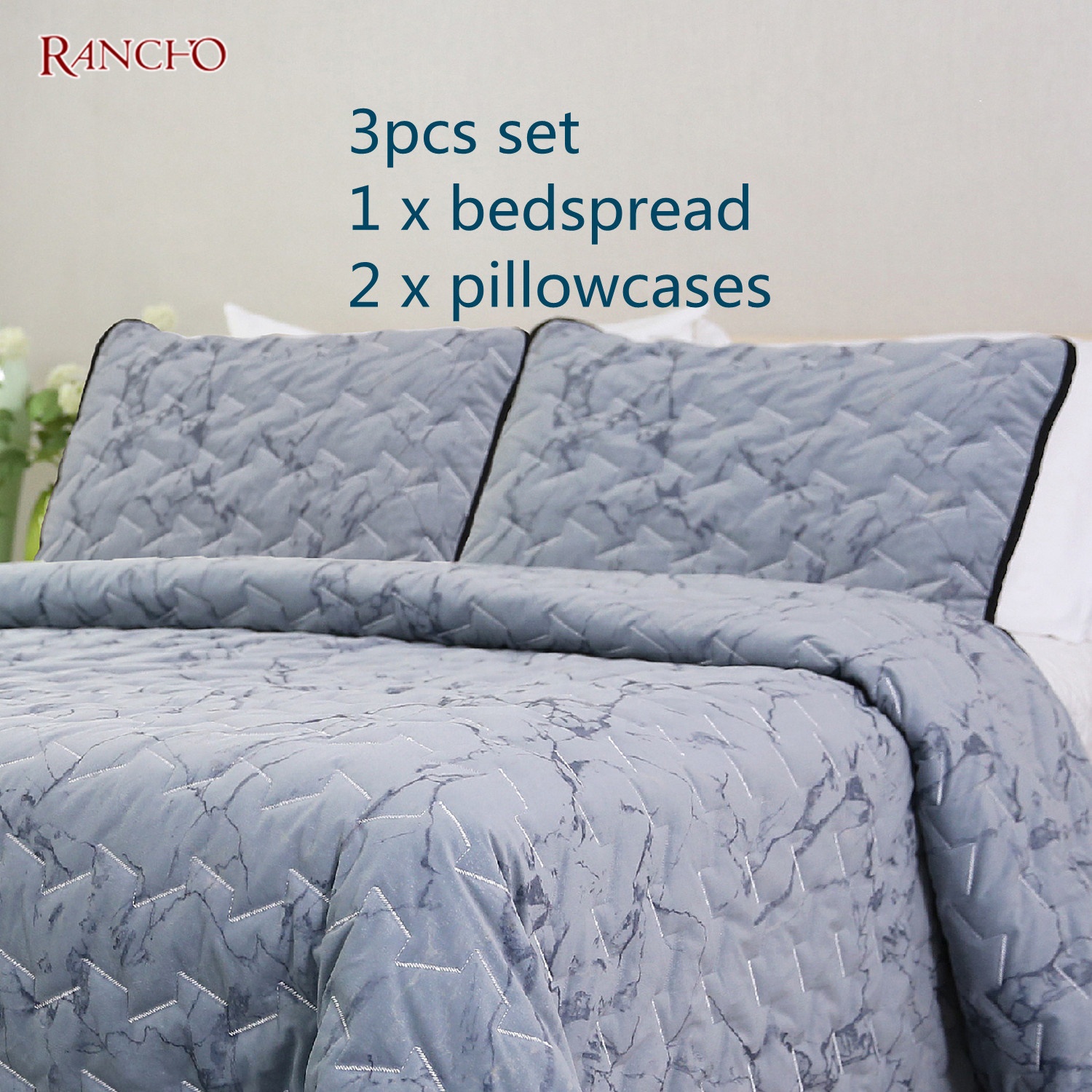 Foil printing embroidery velvet bedspread marbling design quilting bedspread set by velvet fabric