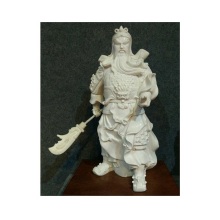 Best Quality White Marble Stone Buddha Guan Yu Sculpture