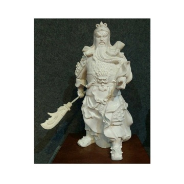 Best Quality White Marble Stone Buddha Guan Yu Sculpture