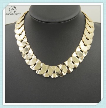 New Designed Gold Alloy Jewelry Necklace Women Gold Alloy Collar Necklace 2015